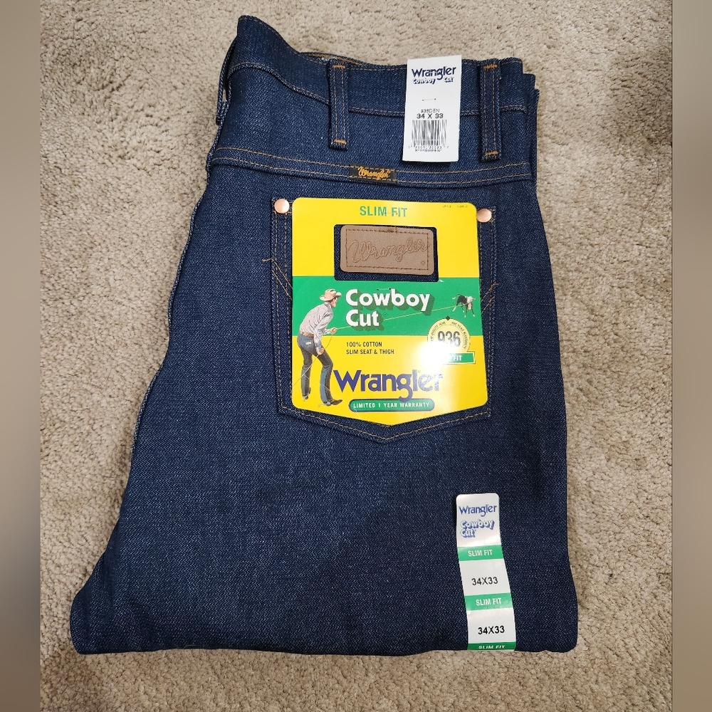 NWT Wrangler Men's Slim Fit Jeans - Dark Blue